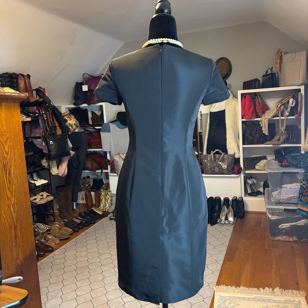 BROOKS BROTHERS Stunning Petite Black Taffeta Sheath Dress | Size 0P - Picture 8 of 10